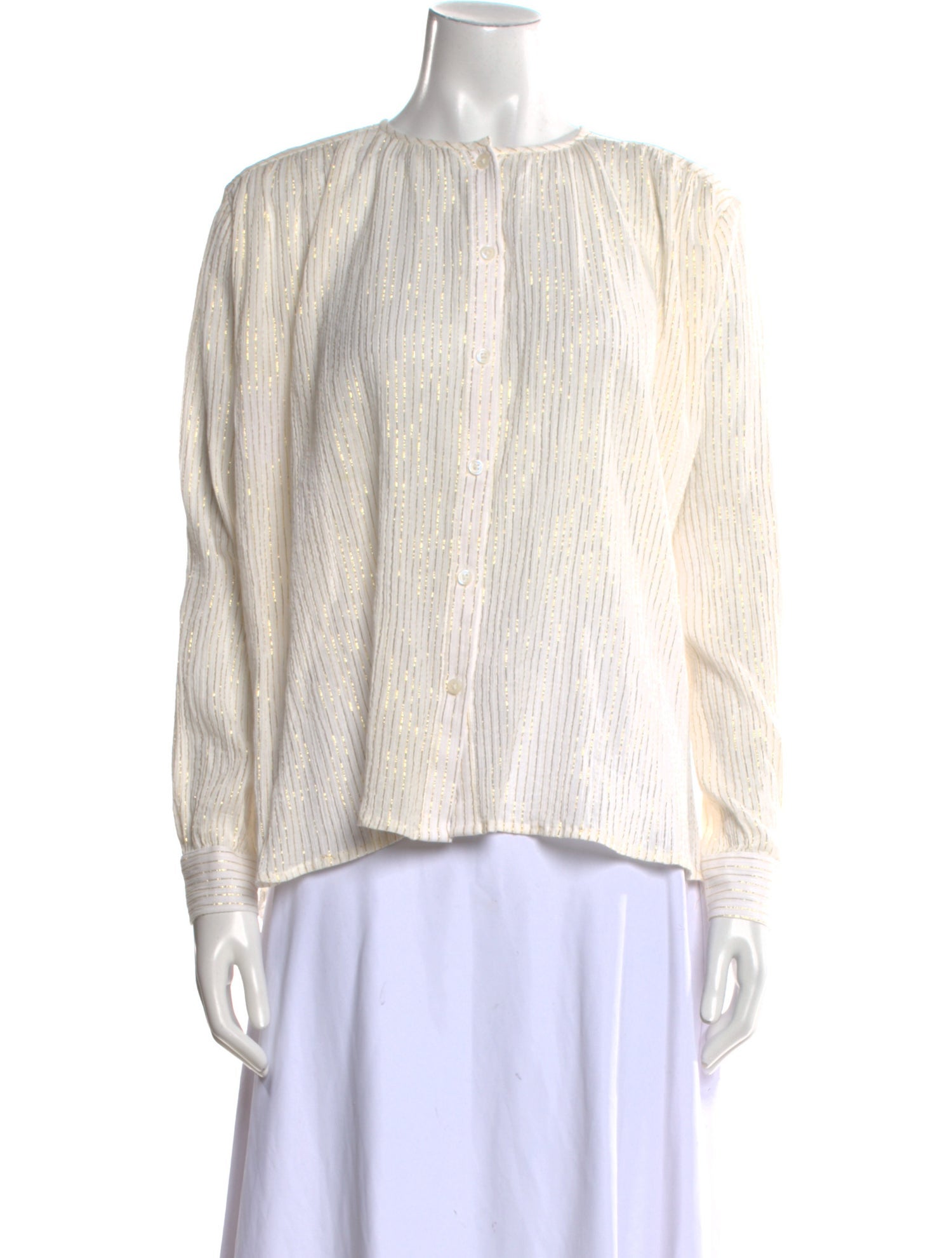 MILLE Striped Bateau Neckline Blouse