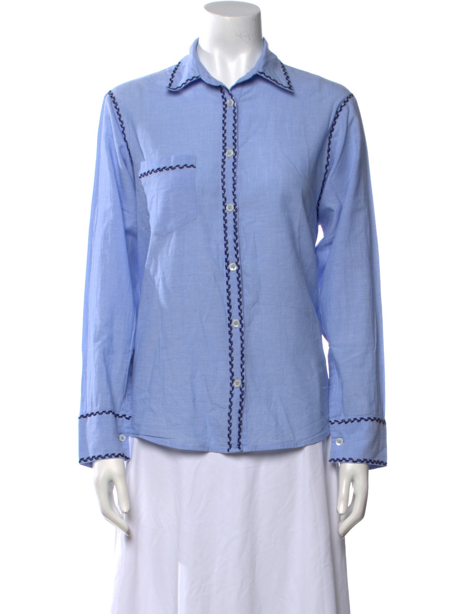 MILLE Long Sleeve Button-Up Top