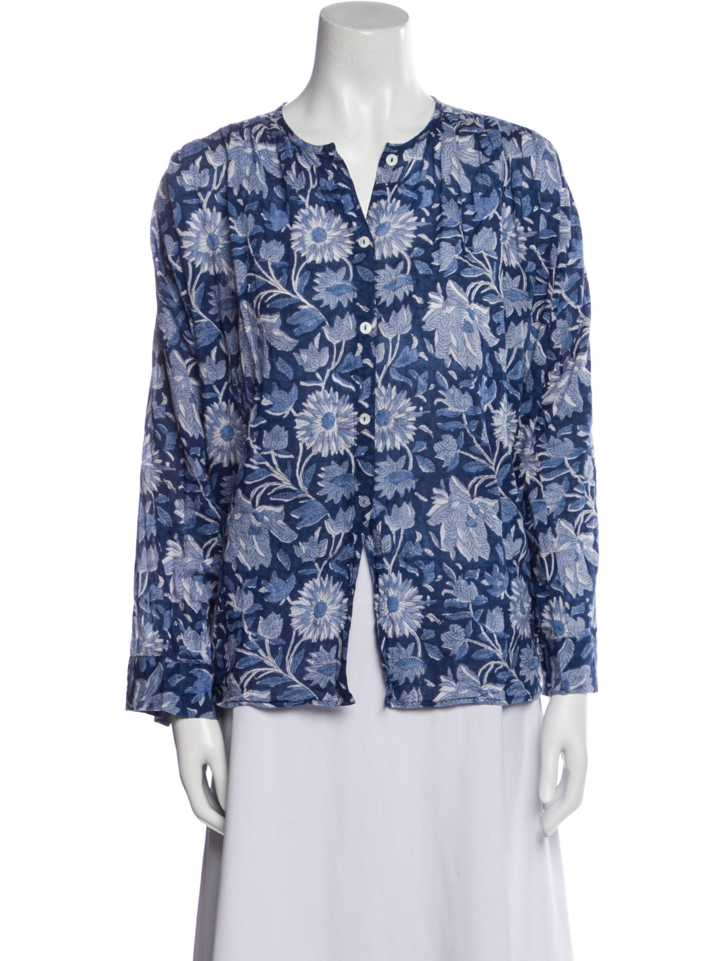 MILLE Floral Print V-Neck Blouse