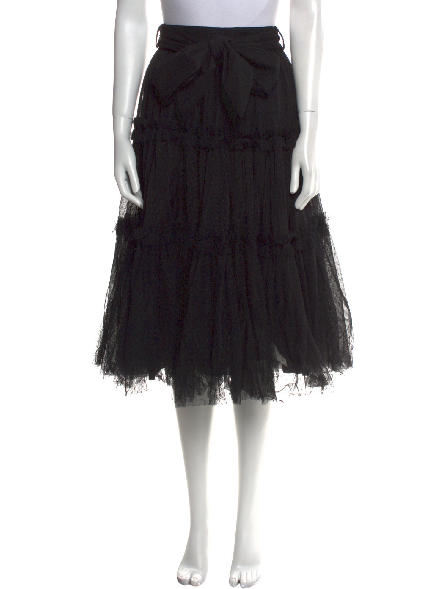 MILLE Mesh Accents Midi Length Skirt