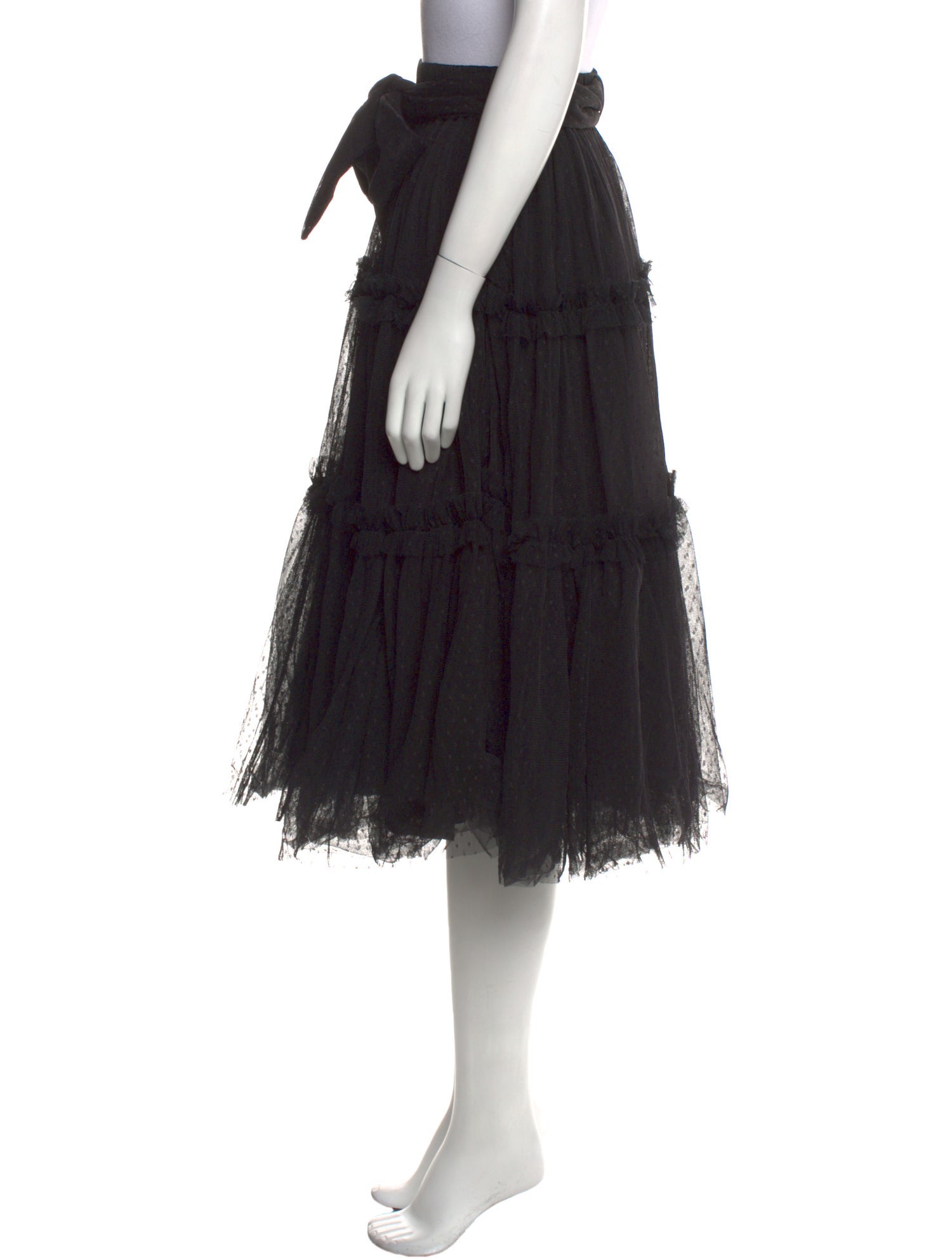 MILLE Mesh Accents Midi Length Skirt