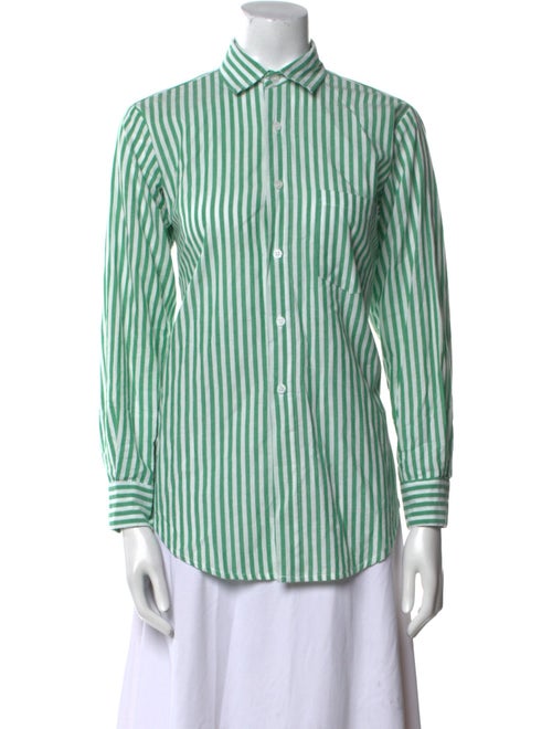 MILLE Striped Long Sleeve Button-Up Top