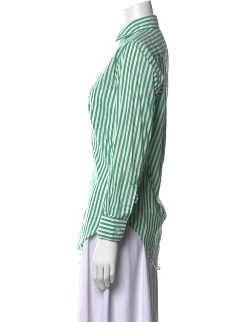 MILLE Striped Long Sleeve Button-Up Top