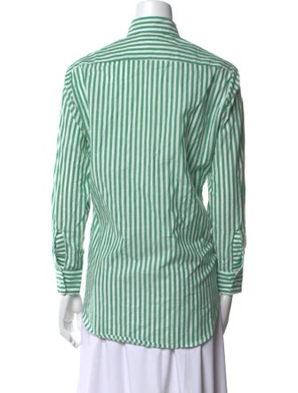 MILLE Striped Long Sleeve Button-Up Top