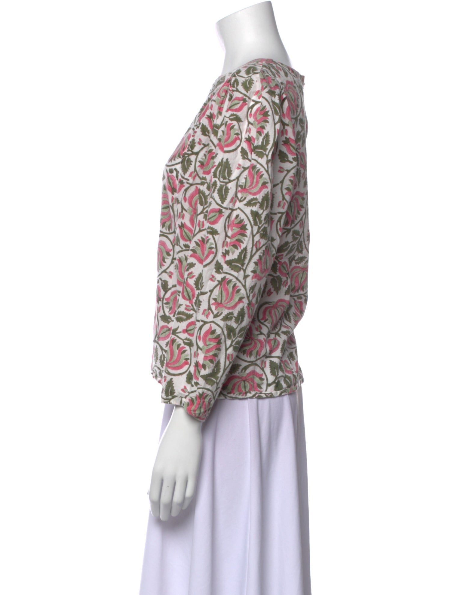 MILLE Printed Bateau Neckline Blouse