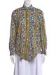 MILLE Printed Long Sleeve Button-Up Top