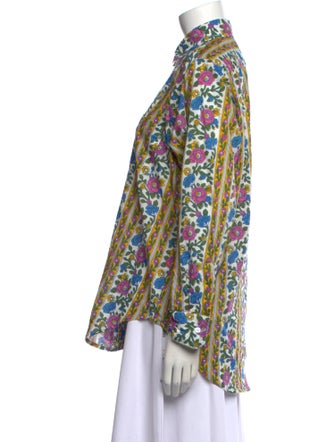 MILLE Printed Long Sleeve Button-Up Top