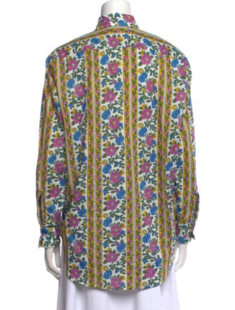 MILLE Printed Long Sleeve Button-Up Top