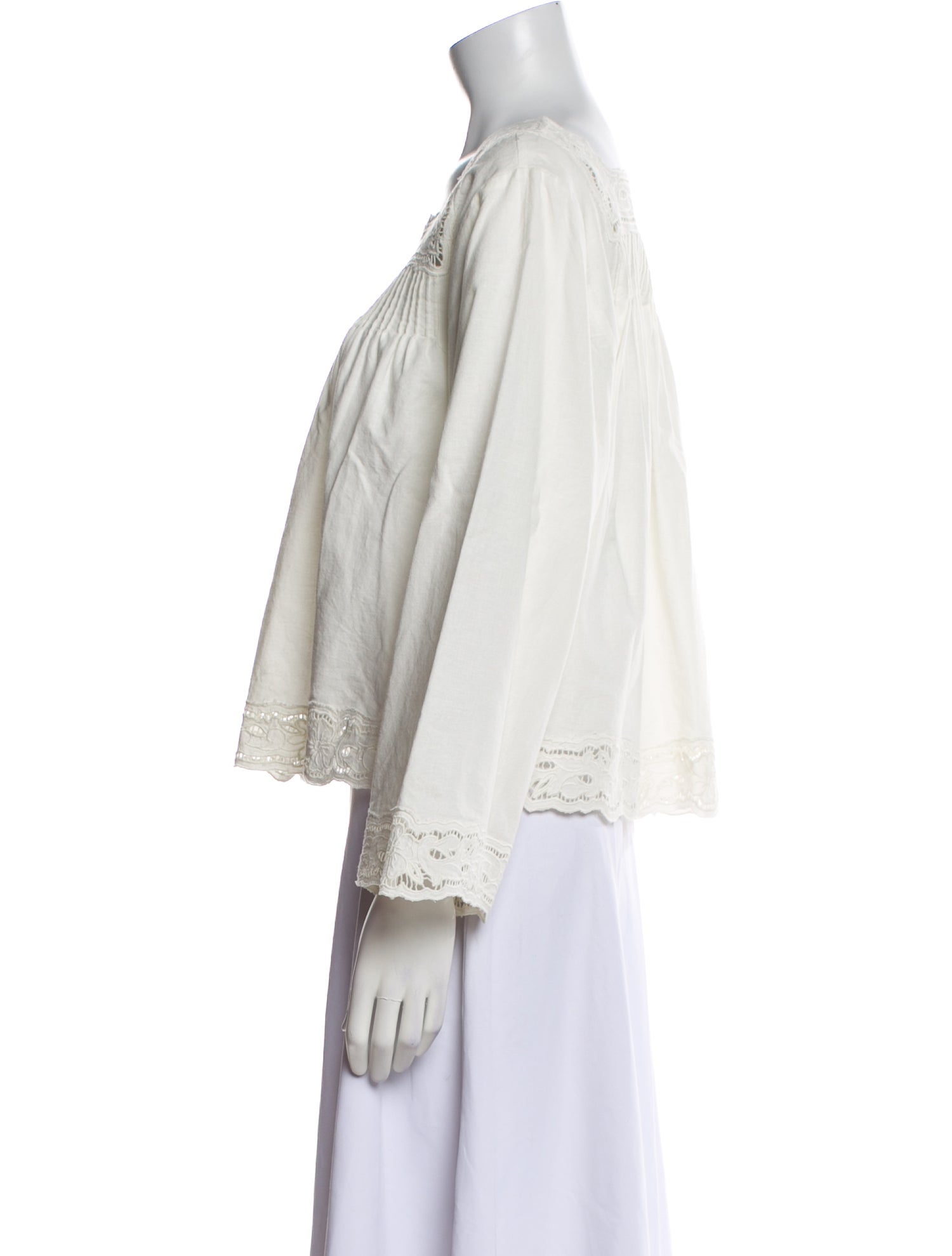 MILLE Square Neckline Three-Quarter Sleeve Blouse