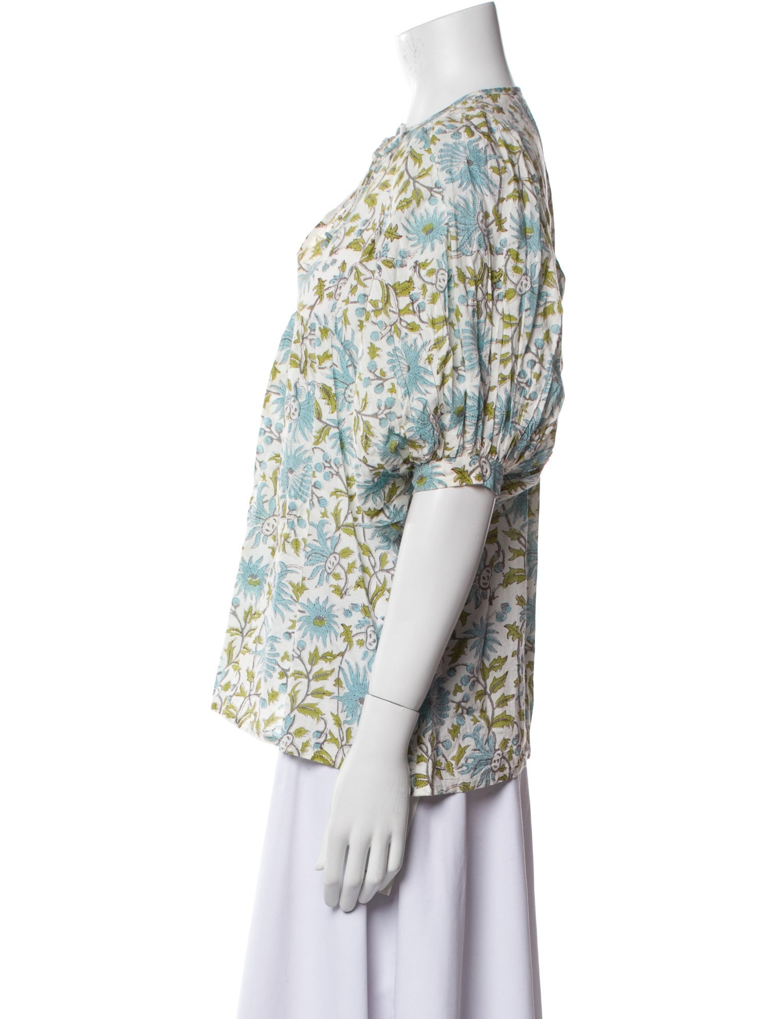 MILLE Printed Tie Neck Blouse