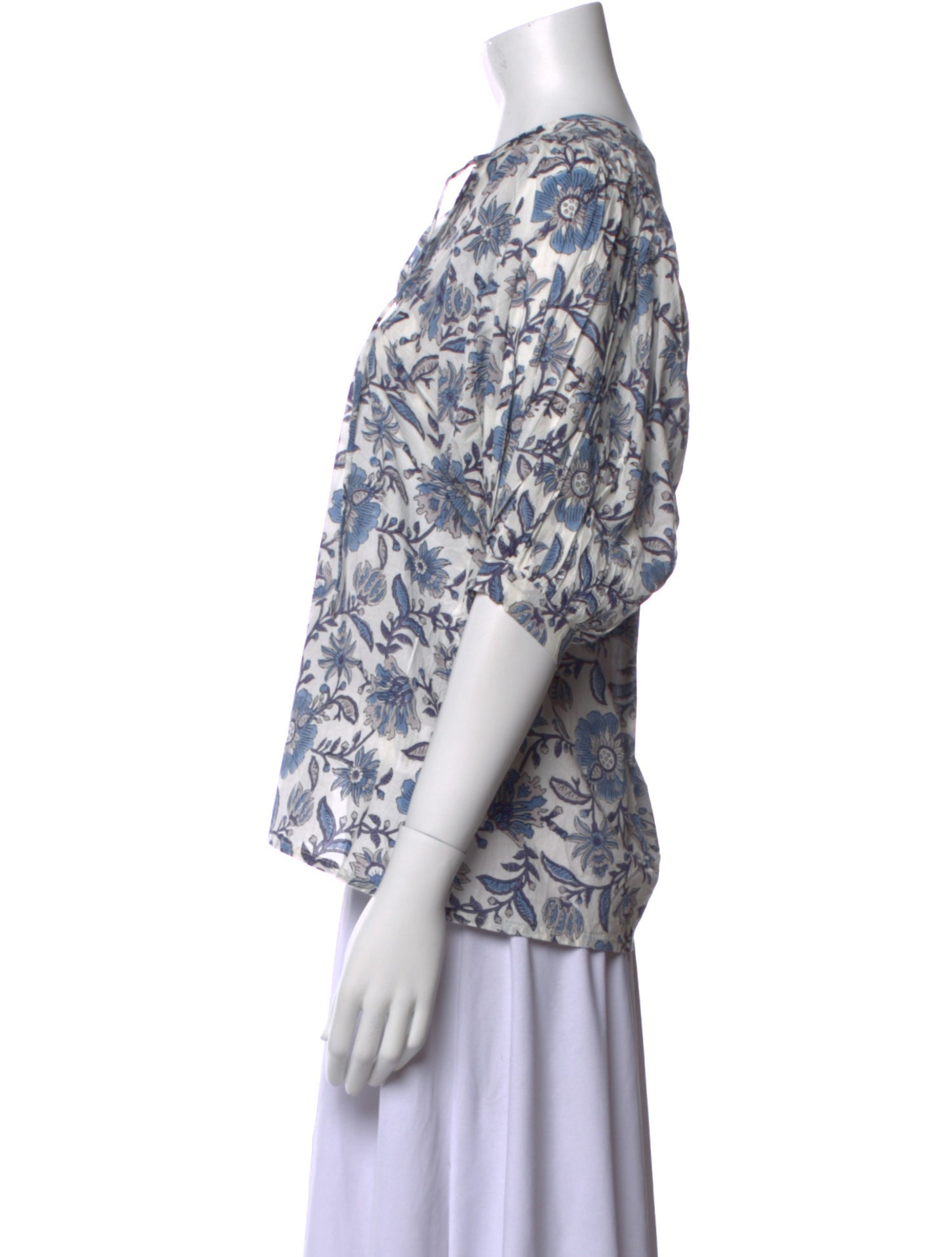 MILLE Floral Print V-Neck Blouse