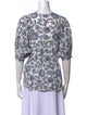 MILLE Floral Print V-Neck Blouse