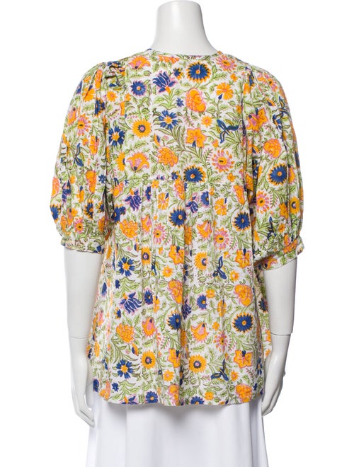 MILLE Floral Print V-Neck Blouse