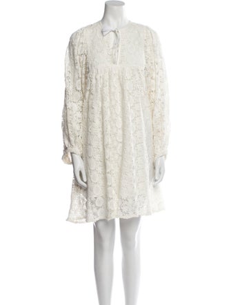 MILLE Lace Pattern Mini Dress