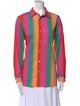 MILLE Striped Long Sleeve Button-Up Top