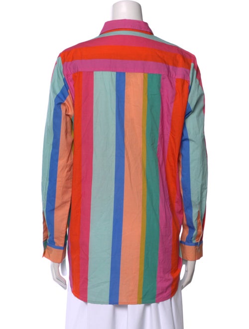 MILLE Striped Long Sleeve Button-Up Top