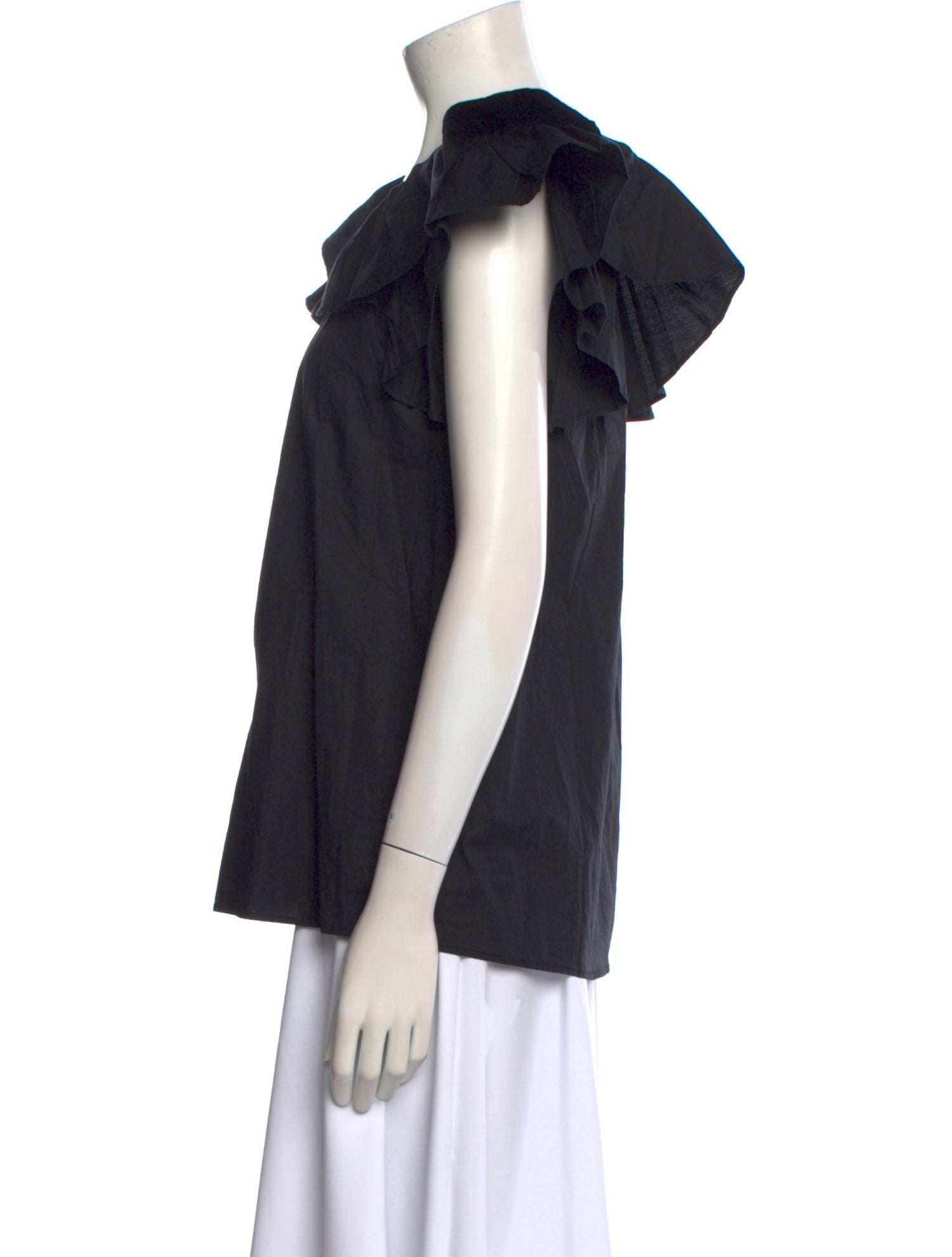 MILLE Scoop Neck Short Sleeve Blouse