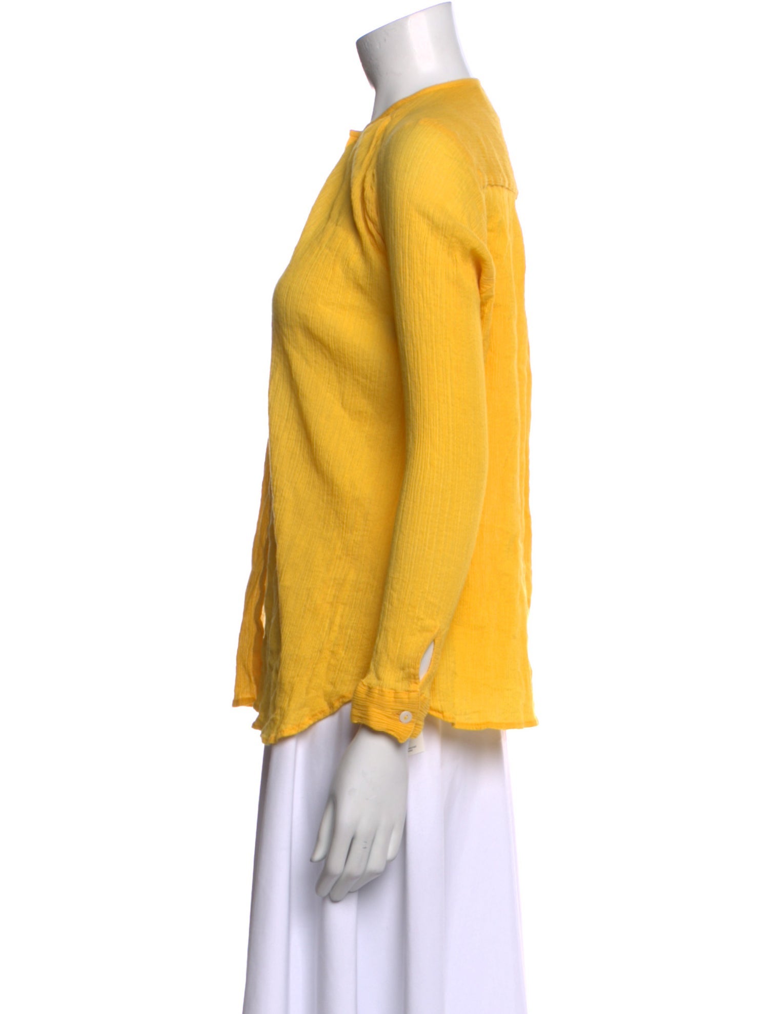 MILLE Three-Quarter Sleeve Button-Up Top