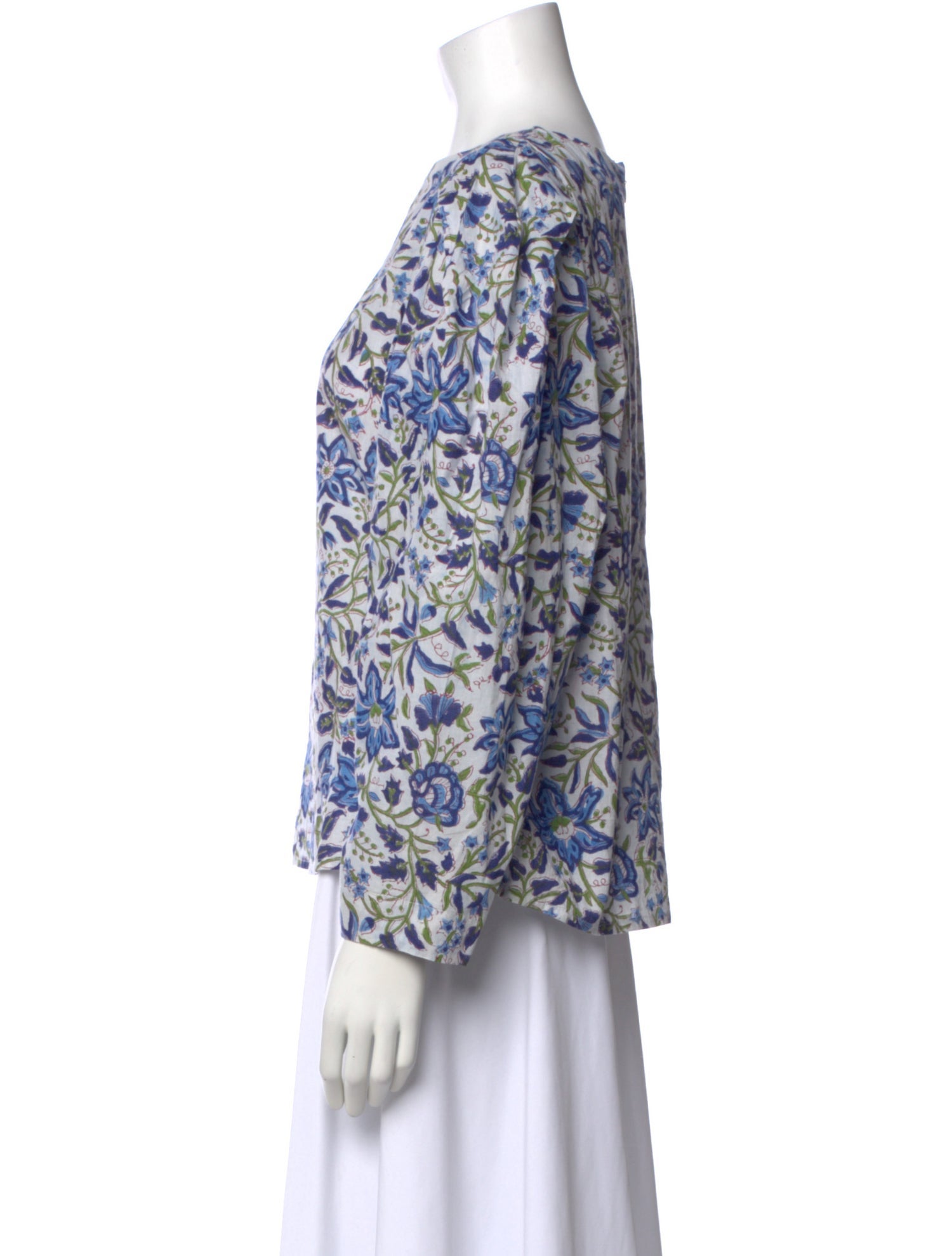 MILLE Floral Print Crew Neck Blouse