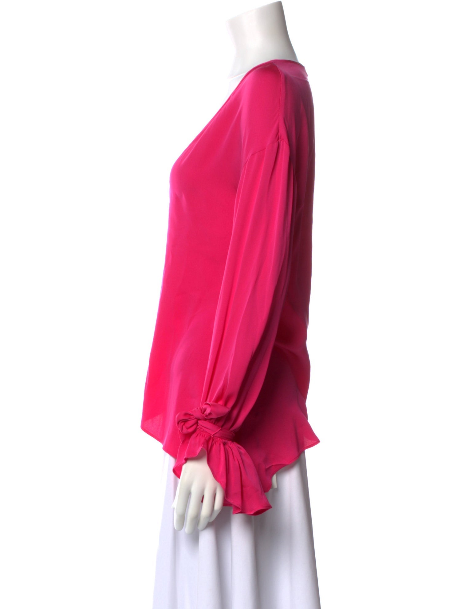 MILLE Silk V-Neck Blouse