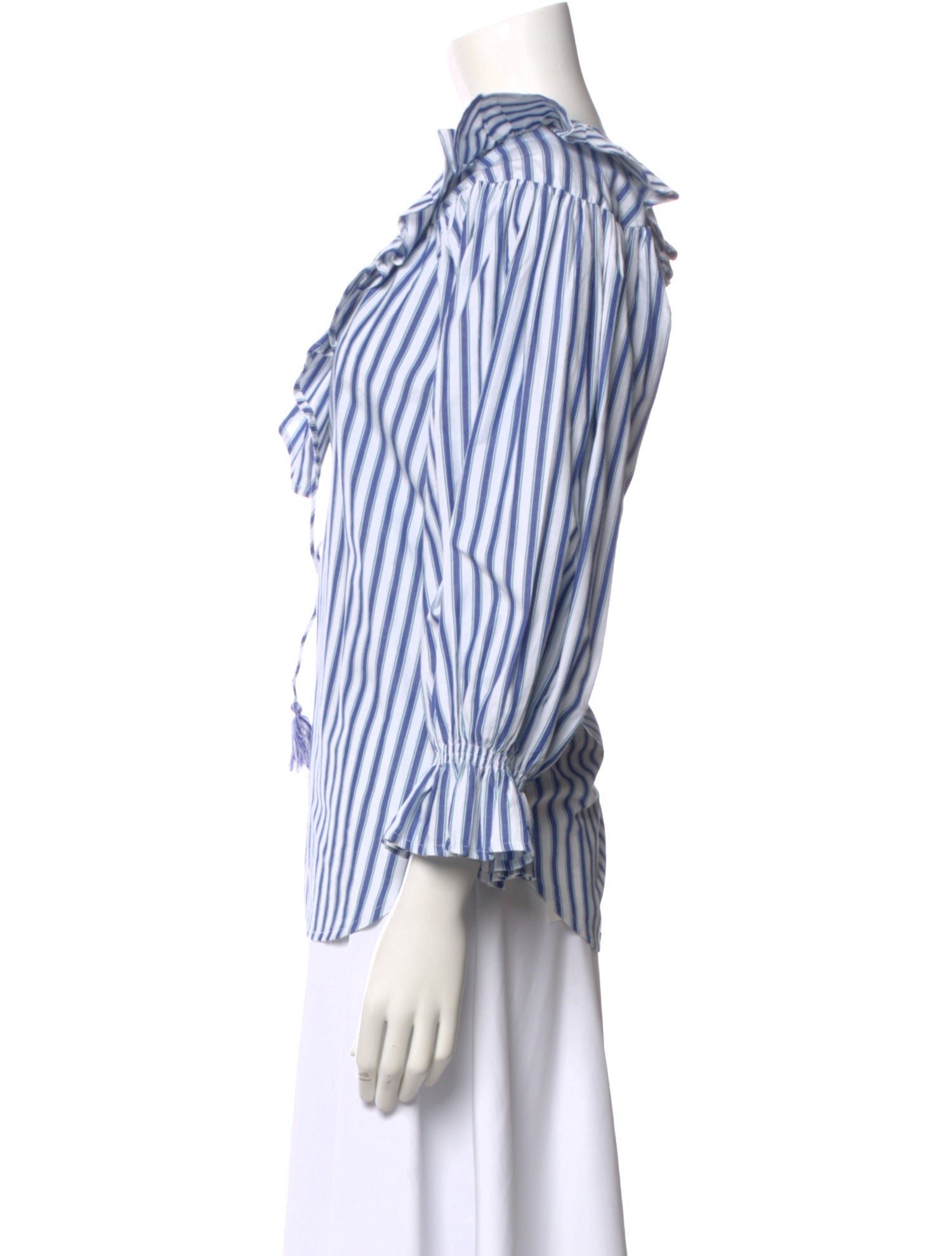 MILLE Striped V-Neck Blouse