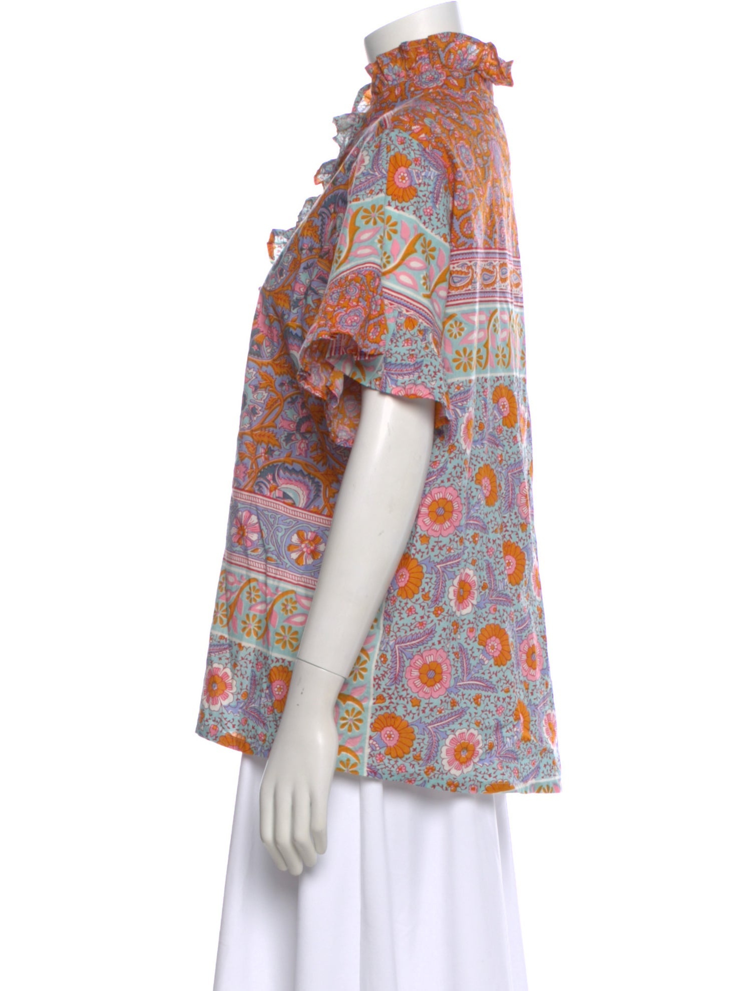 MILLE Floral Print Short Sleeve Blouse