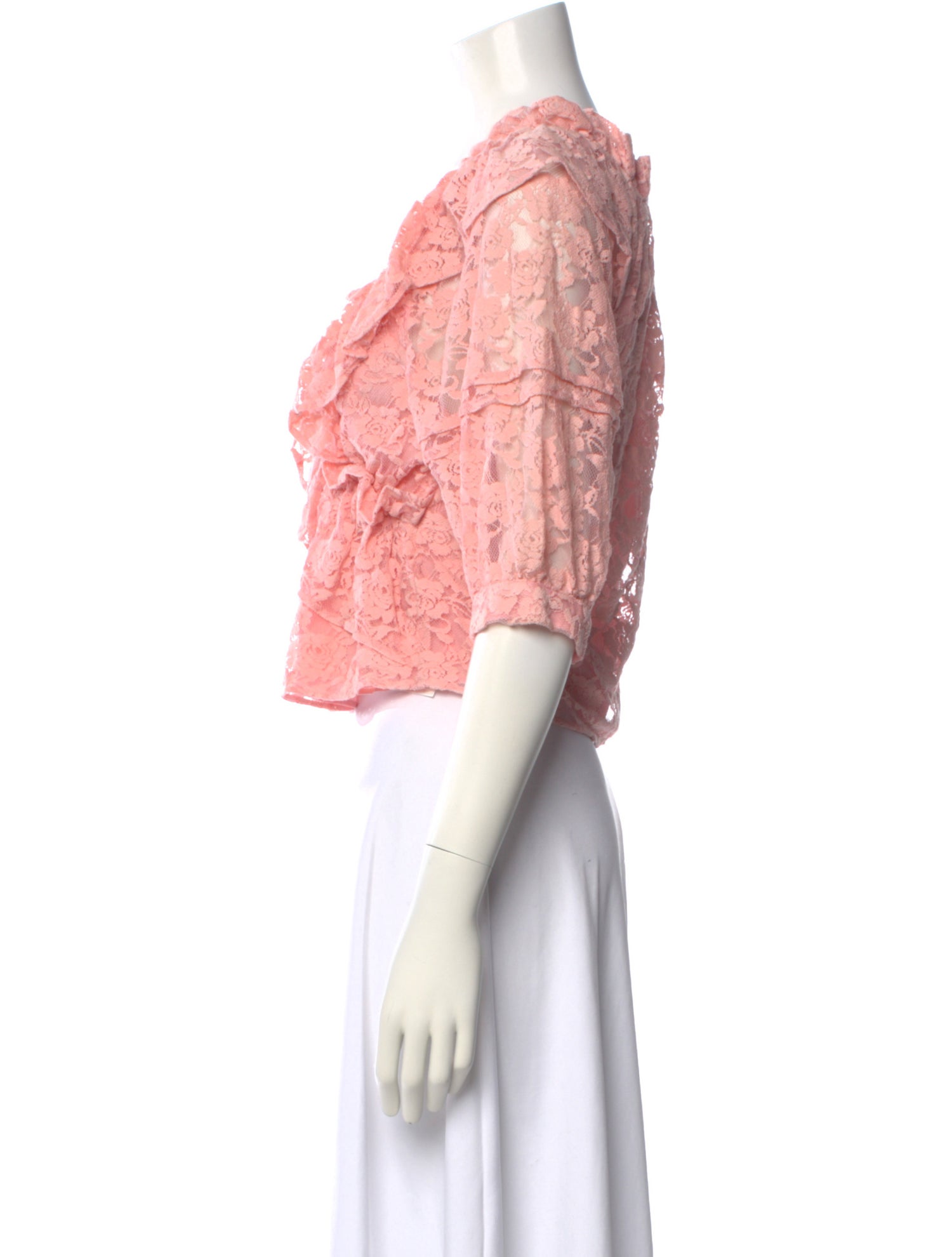 MILLE Lace Pattern V-Neck Blouse