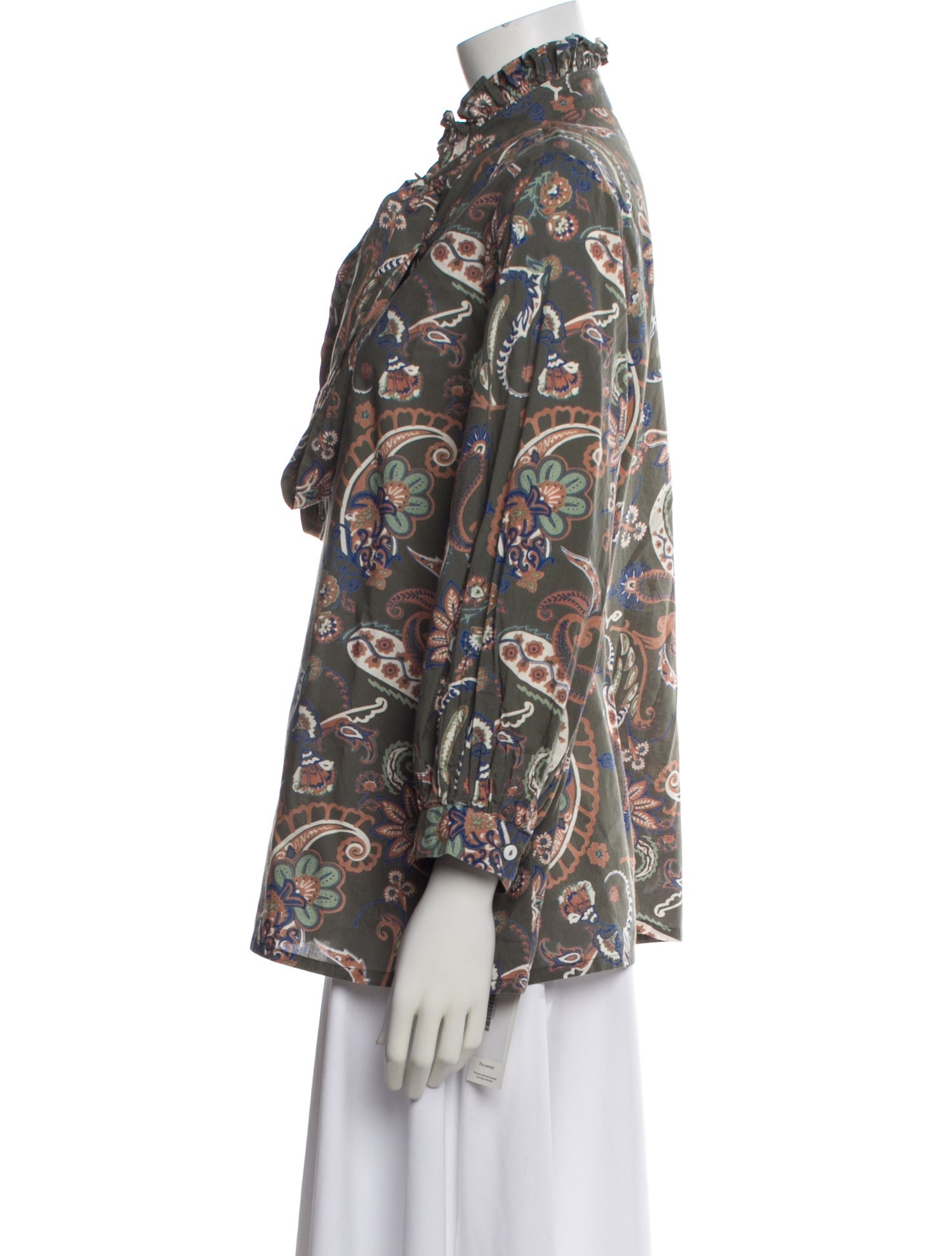 MILLE Paisley Print Tie Neck Blouse