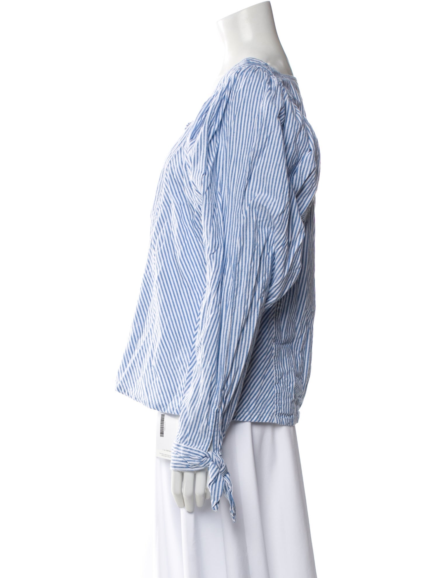 MILLE Striped Square Neckline Top