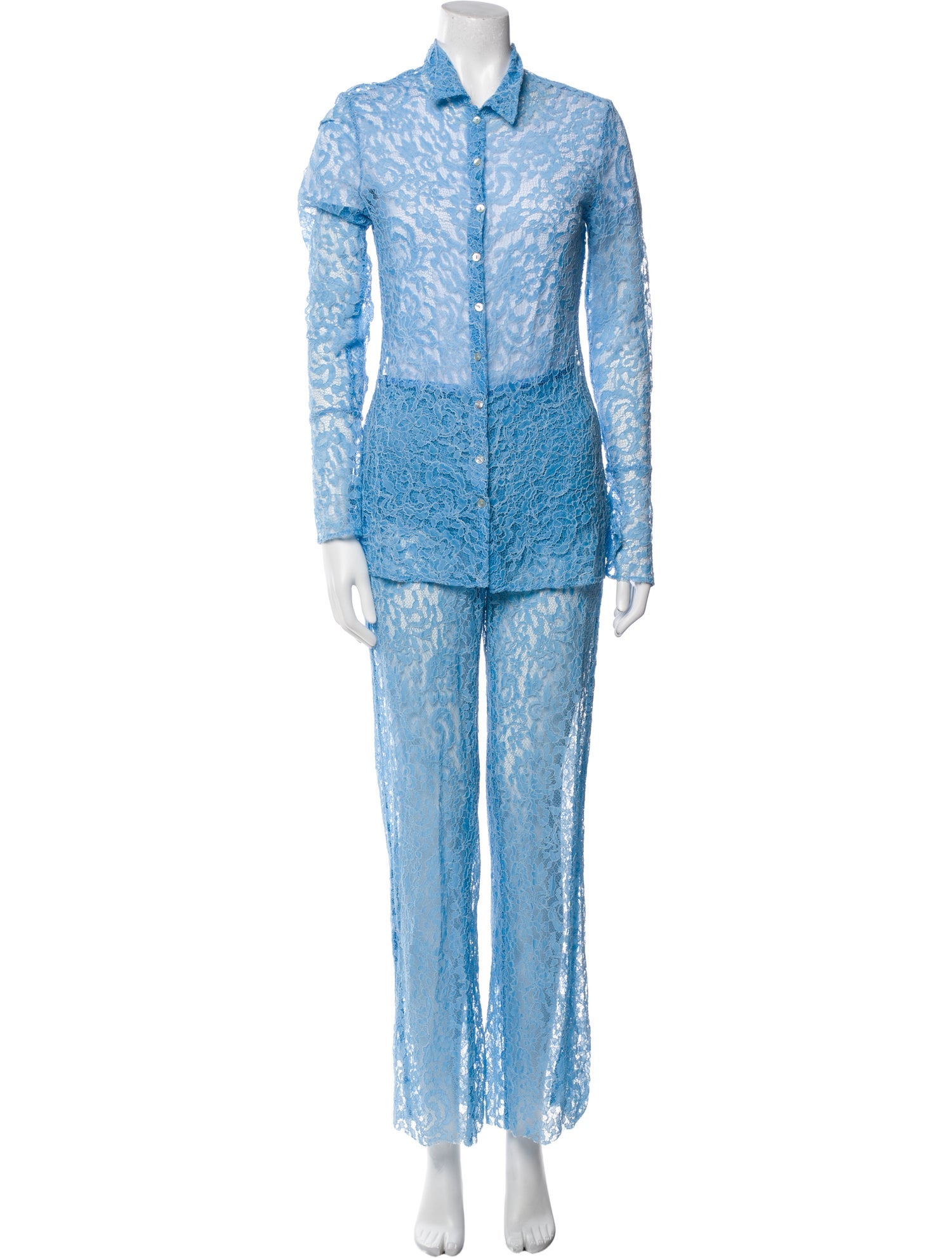 MNG Lace Pattern Pant Set