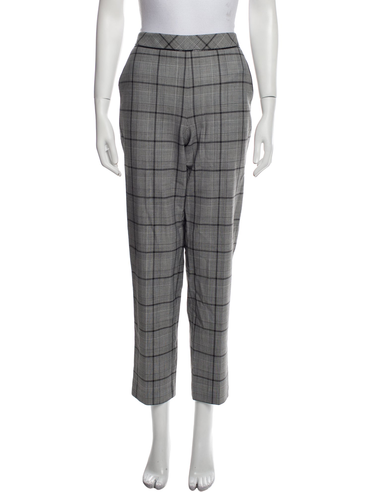 Maria Grazia Severi Plaid Print Straight Leg Pants