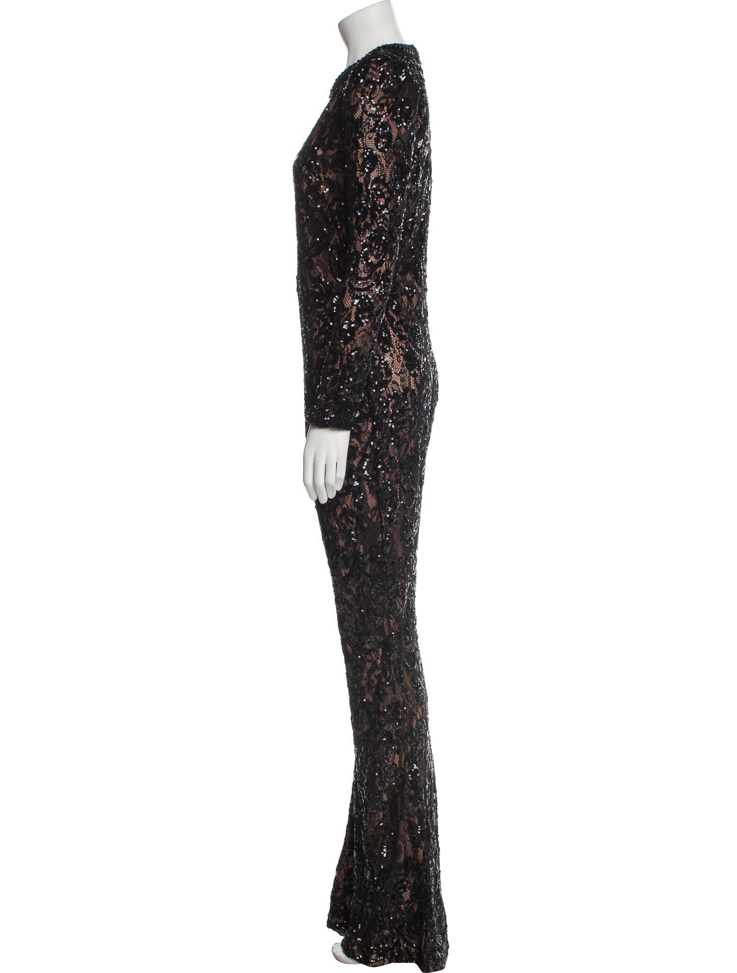 Nadine Merabi Lace Pattern Crew Neck Jumpsuit w/ Tags