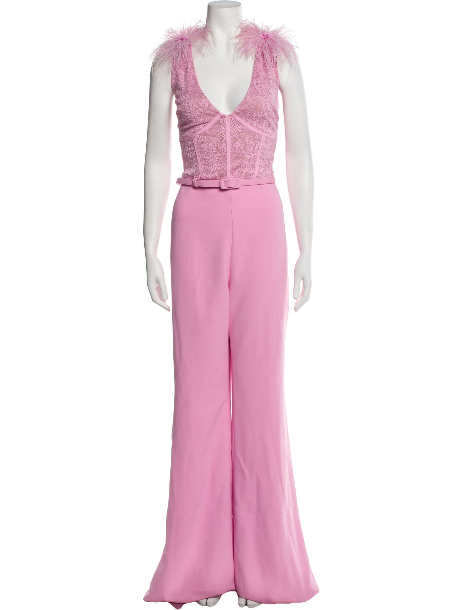 Nadine Merabi Plunge Neckline Jumpsuit