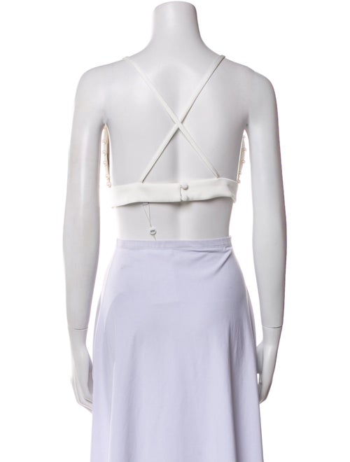 Nadine Merabi V-Neck Sleeveless Crop Top