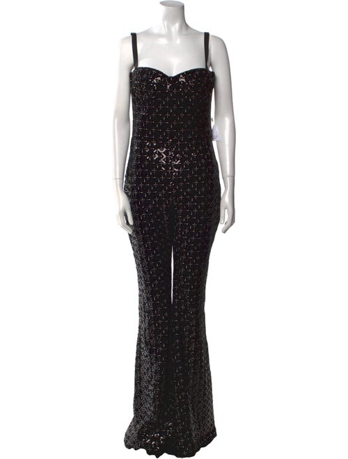 Nadine Merabi Printed Square Neckline Jumpsuit