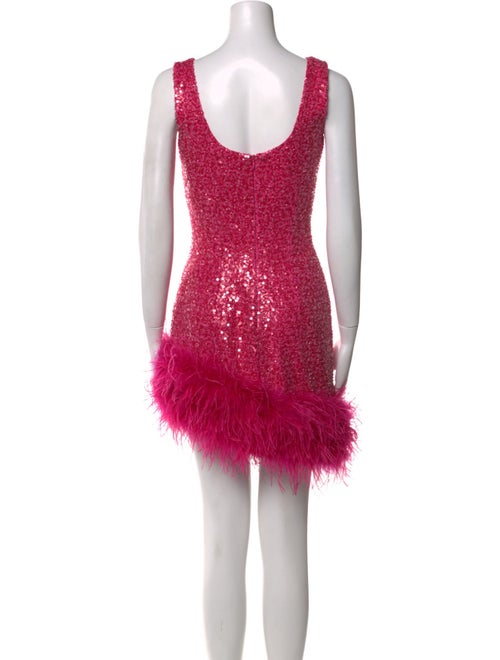 Nadine Merabi Ostrich Feather Mini Dress