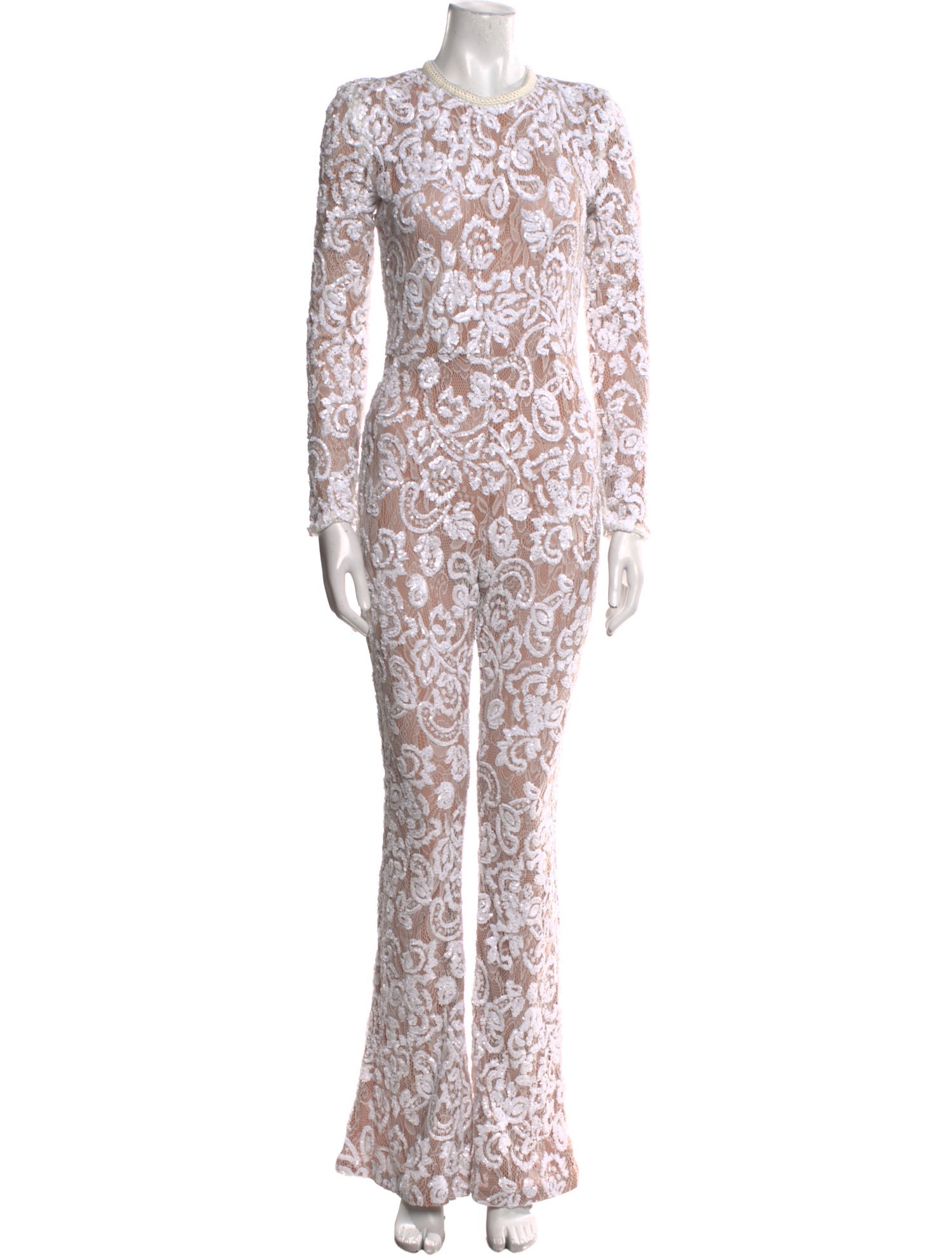 Nadine Merabi Floral Print Crew Neck Jumpsuit