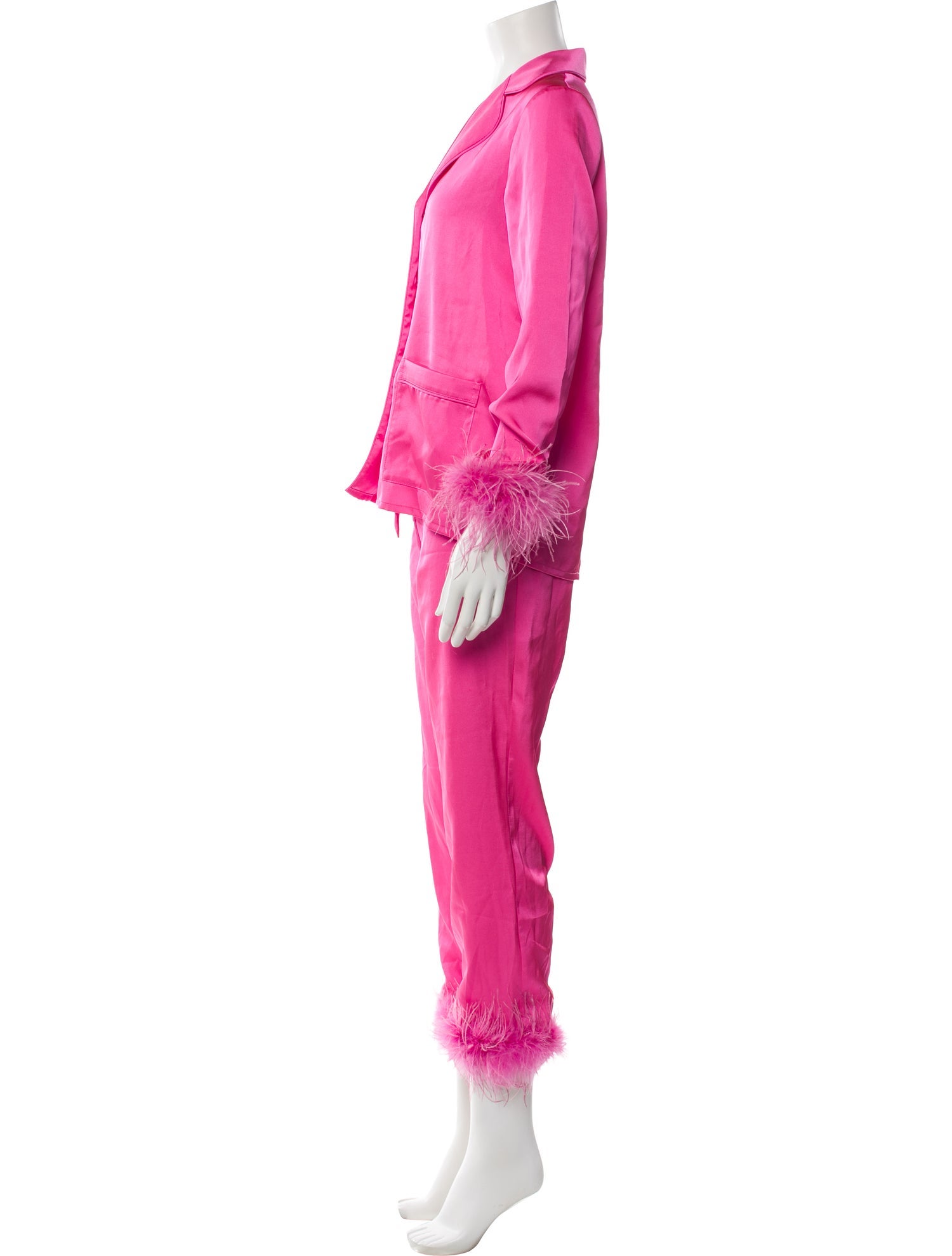 Nadine Merabi Silk Crystal Embellishments Pajamas
