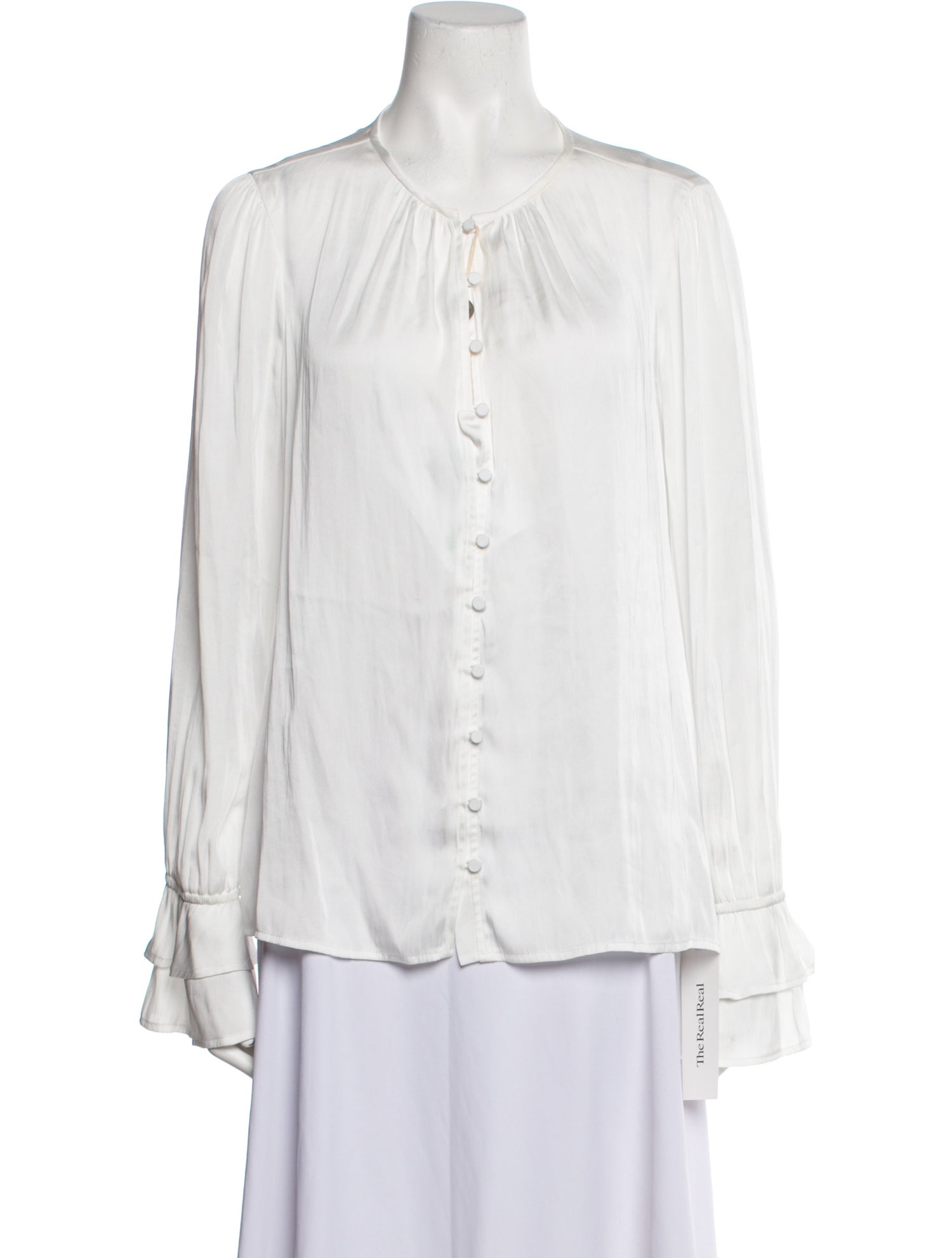 Paige black label Scoop Neck Long Sleeve Button-Up Top