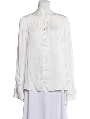 Paige black label Tops Scoop Neck Long Sleeve Button-Up Top M