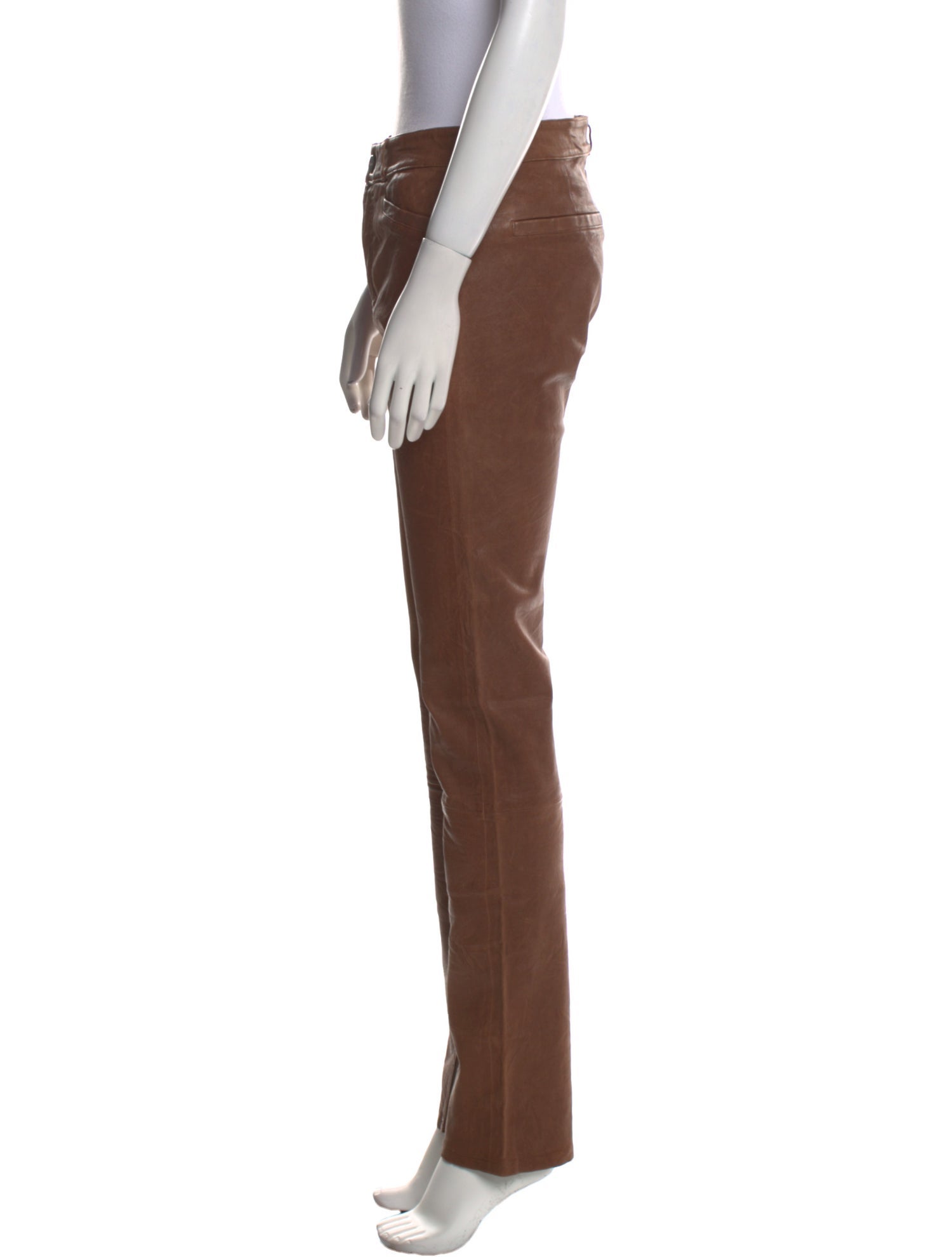 Paige black label Leather Straight Leg Pants