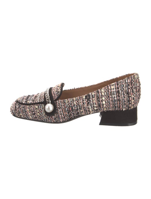 Roberto Festa Tweed Pattern Chain-Link Accents Loafers
