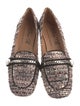 Roberto Festa Tweed Pattern Chain-Link Accents Loafers