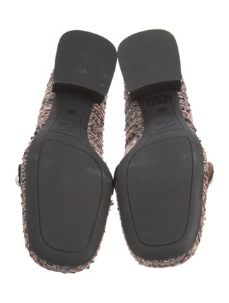 Roberto Festa Tweed Pattern Chain-Link Accents Loafers