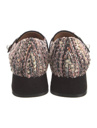 Roberto Festa Tweed Pattern Chain-Link Accents Loafers