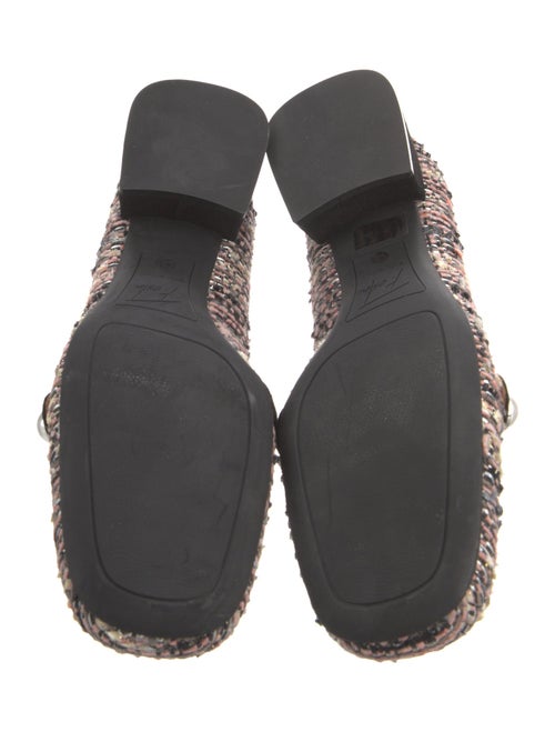 Roberto Festa Tweed Pattern Chain-Link Accents Loafers