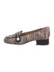 Roberto Festa Tweed Pattern Chain-Link Accents Loafers