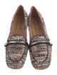 Roberto Festa Tweed Pattern Chain-Link Accents Loafers