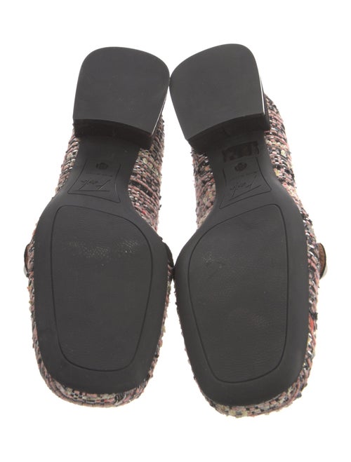Roberto Festa Tweed Pattern Chain-Link Accents Loafers