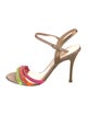 Roberto Festa Leather Colorblock Pattern Slingback Sandals